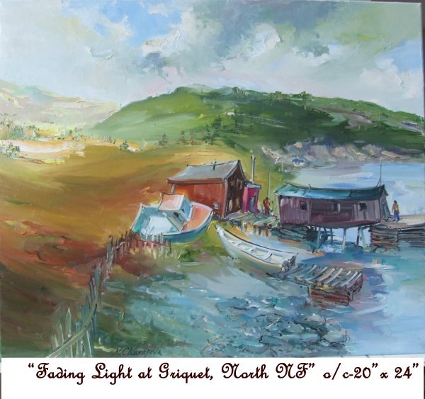 FADING LIGHT AT GRIQUET, Northern Newfoundland, Canada, Oil on Canvas